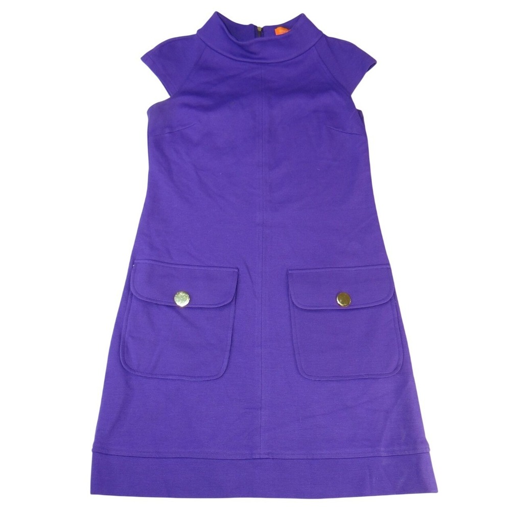 Cynthia Steffe Sleeveless Retro Vibe Dress Size 2 Purple Rayon Nylon Spandex